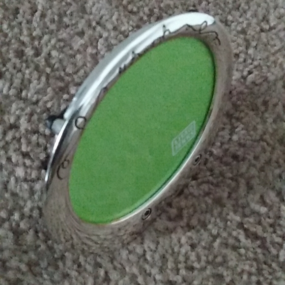 Lisa Jenks Uh Oh Baby Round Silver Plated Picture Frame Holds 4" x 4" Photo - Picture 2 of 6